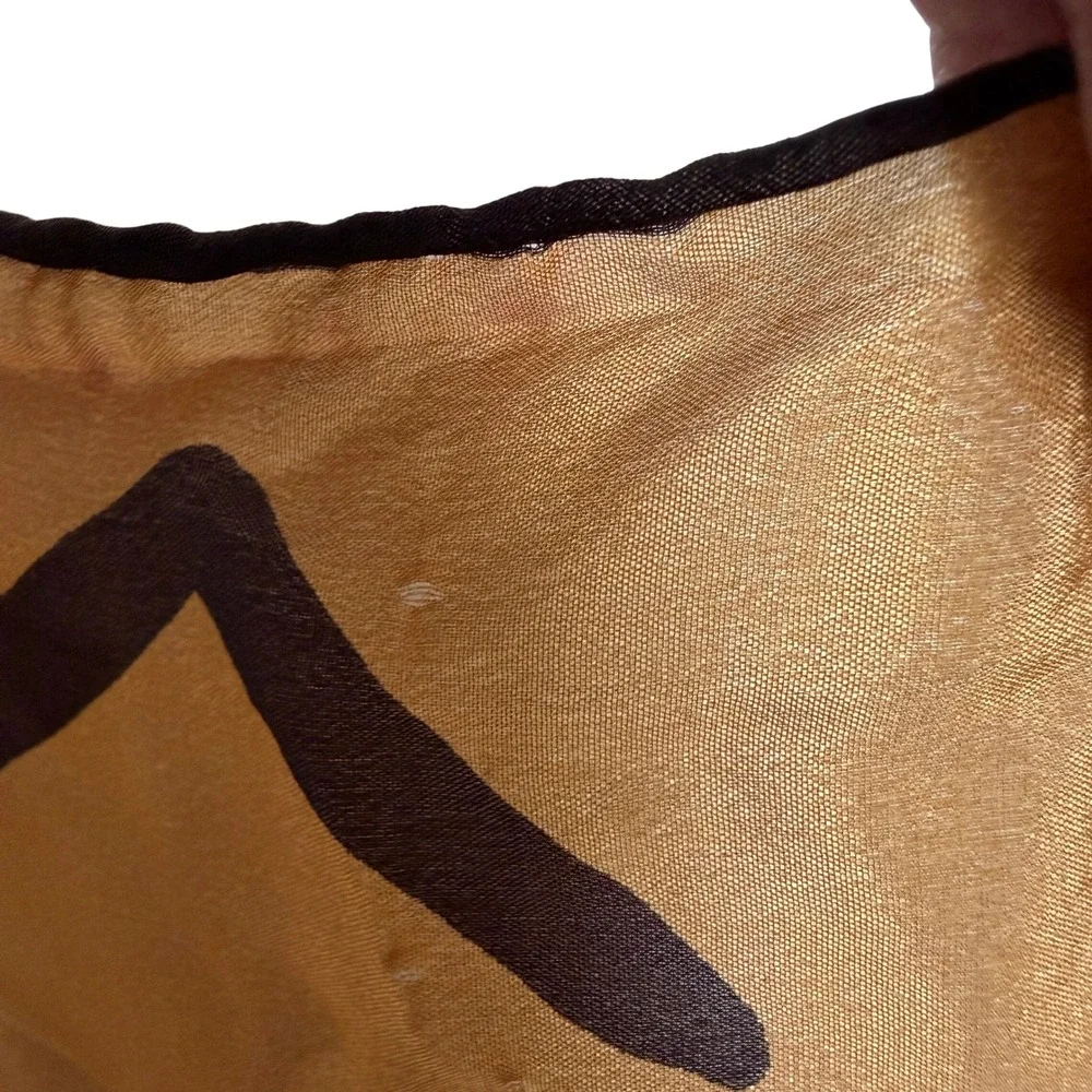 Vintage Giraffe Print Silk Scarf Brown Tan Safari Art Deco Boho Eclectic Artsy